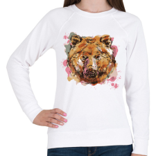 PRINTFASHION Medve - Női pulóver - Fehér női pulóver, kardigán