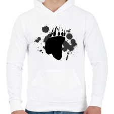 PRINTFASHION medve talp - Férfi kapucnis pulóver - Fehér férfi pulóver, kardigán