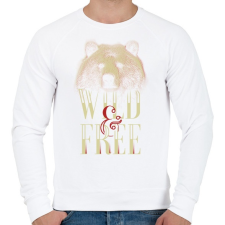 PRINTFASHION Medve vad és szabad - Férfi pulóver - Fehér férfi pulóver, kardigán