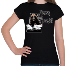 PRINTFASHION medvepuszi - Női póló - Fekete