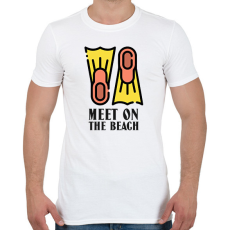 PRINTFASHION MEET ON THE BEACH - Férfi póló - Fehér
