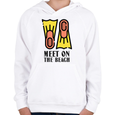 PRINTFASHION MEET ON THE BEACH - Gyerek kapucnis pulóver - Fehér