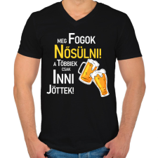 PRINTFASHION Meg fogok nősülni - Férfi V-nyakú póló - Fekete férfi póló