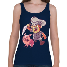 PRINTFASHION Meg ne fogd a malac.. - Női atléta - Sötétkék női trikó