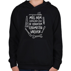 PRINTFASHION Még nem számoltam össze de szerintem ezermester vagyok fehér - Gyerek kapucnis pulóver - Fekete