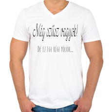 PRINTFASHION Még szűz vagyok!  - Férfi V-nyakú póló - Fehér
