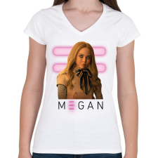 PRINTFASHION Megan baba - Női V-nyakú póló - Fehér női póló