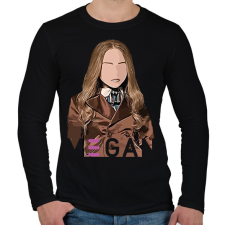 PRINTFASHION Megan - Férfi hosszú ujjú póló - Fekete férfi pulóver, kardigán