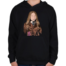 PRINTFASHION Megan - Gyerek kapucnis pulóver - Fekete