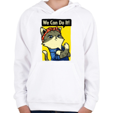 PRINTFASHION Megcsináljuk! - Gyerek kapucnis pulóver - Fehér gyerek pulóver, kardigán