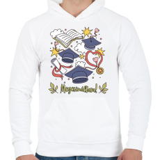 PRINTFASHION Megcsináltam - Férfi kapucnis pulóver - Fehér
