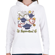 PRINTFASHION Megcsináltam - Női kapucnis pulóver - Fehér