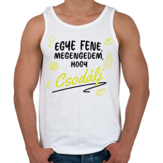 PRINTFASHION Megengedem, hogy csodálj - Sárga - Férfi atléta - Fehér