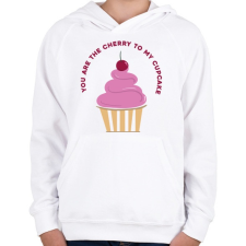 PRINTFASHION Meggyes muffin - Gyerek kapucnis pulóver - Fehér gyerek pulóver, kardigán