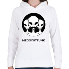 PRINTFASHION MEGGYÜTTÜNK - Női kapucnis pulóver - Fehér