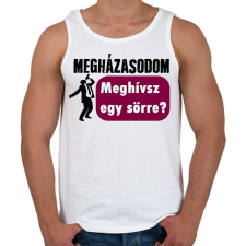 PRINTFASHION Megházasodom! Meghívsz egy sörre? (részeg fazon) - Férfi atléta - Fehér atléta, trikó