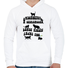 PRINTFASHION Meghoztuk a szerencséd - Férfi kapucnis pulóver - Fehér férfi pulóver, kardigán