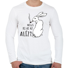 PRINTFASHION Mégis ki az az Alíz? - Férfi hosszú ujjú póló - Fehér férfi póló