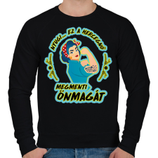 PRINTFASHION Megmenti önmagát - Férfi pulóver - Fekete női pulóver, kardigán