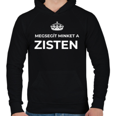 PRINTFASHION MEGSEGÍT MINKET A ZISTEN - Férfi kapucnis pulóver - Fekete