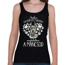 PRINTFASHION Megtaláltam a mancsod - Dobermann - Női atléta - Fekete női trikó