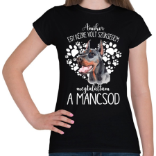 PRINTFASHION Megtaláltam a mancsod - Dobermann - Női póló - Fekete női póló