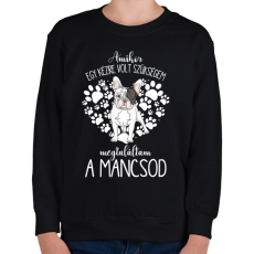 PRINTFASHION Megtaláltam a mancsod - Francia Bulldog - Gyerek pulóver - Fekete