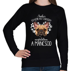 PRINTFASHION Megtaláltam a mancsod - French Bulldog - Női pulóver - Fekete