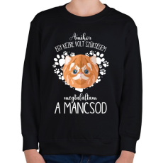 PRINTFASHION Megtaláltam a mancsod - Macska - Gyerek pulóver - Fekete