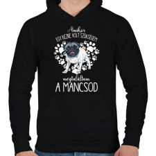 PRINTFASHION Megtaláltam a mancsod - Mopsz pug - Férfi kapucnis pulóver - Fekete férfi pulóver, kardigán
