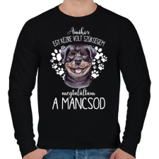 PRINTFASHION Megtaláltam a mancsod - Rottweiler - Férfi pulóver - Fekete férfi pulóver, kardigán