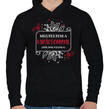 PRINTFASHION Megteltem a Karácsonnyal - Férfi kapucnis pulóver - Fekete férfi pulóver, kardigán
