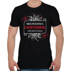 PRINTFASHION Megteltem a Karácsonnyal - Férfi póló - Fekete