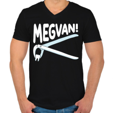 PRINTFASHION Megvan! - Férfi V-nyakú póló - Fekete férfi póló