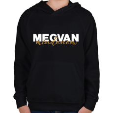 PRINTFASHION Megvan mindenem - páros minta - Gyerek kapucnis pulóver - Fekete