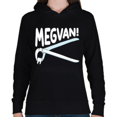 PRINTFASHION Megvan! - Női kapucnis pulóver - Fekete