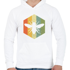 PRINTFASHION Méh - Férfi kapucnis pulóver - Fehér férfi pulóver, kardigán