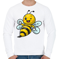 PRINTFASHION Méhecske 2 - Férfi pulóver - Fehér