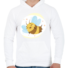 PRINTFASHION Méhecske 4 - Férfi kapucnis pulóver - Fehér férfi pulóver, kardigán
