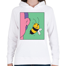 PRINTFASHION Méhecske - Női kapucnis pulóver - Fehér női pulóver, kardigán