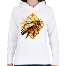 PRINTFASHION Méhecske  - Női kapucnis pulóver - Fehér női pulóver, kardigán