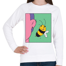 PRINTFASHION Méhecske - Női pulóver - Fehér