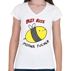 PRINTFASHION Méhecske Thug Life - Női V-nyakú póló - Fehér