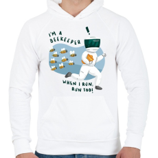 PRINTFASHION Méhész - Férfi kapucnis pulóver - Fehér