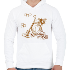 PRINTFASHION Méhész  - Férfi kapucnis pulóver - Fehér férfi pulóver, kardigán