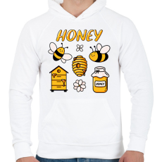 PRINTFASHION méhész - Férfi kapucnis pulóver - Fehér
