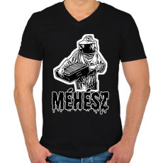PRINTFASHION méhész - Férfi V-nyakú póló - Fekete