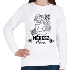 PRINTFASHION Méhész mama - Női pulóver - Fehér női pulóver, kardigán