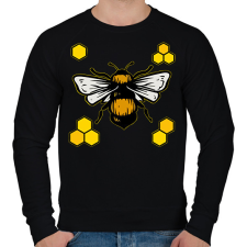 PRINTFASHION méhészet - Férfi pulóver - Fekete férfi pulóver, kardigán