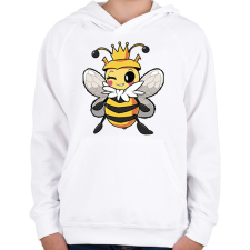 PRINTFASHION Méhkirálynő - Gyerek kapucnis pulóver - Fehér gyerek pulóver, kardigán